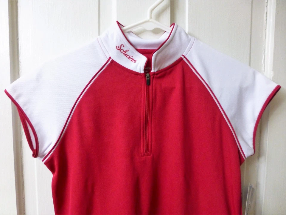 GRANDE Mujer Schwinn Pro Rojo y Blanco Ciclismo Jersey Bolsas con Cremallera Bicicleta Bicicleta Foto 2 de 4