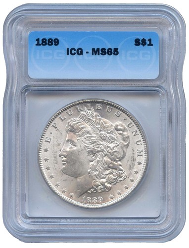 MS63 ICG鑑定 1889年 モルガンダラー 銀貨 シルバー 米国 アメリカ