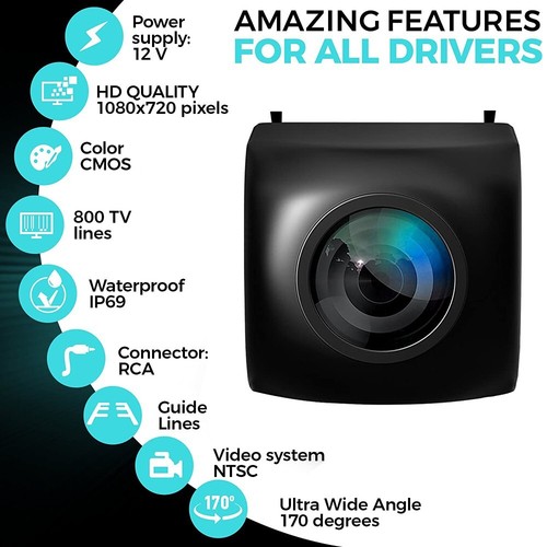 170" Reverse Camera Night Vision Car Waterproof Number Plate Mount Rear View Cam - Picture 2 of 12