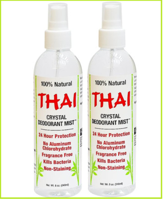 2-Pack Thai Deodorant Stone Crystal Mist 10% 0Natural Deodorant Spray 8 oz.*