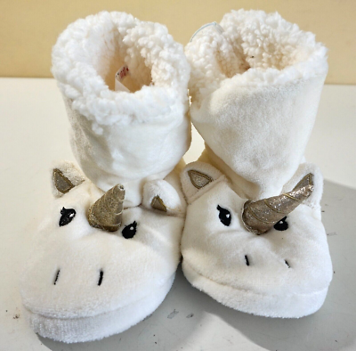 JUSTICE KIDS UNICORN THEMED HIGH TOP SLIPPERS WHITE LARGE (6-7