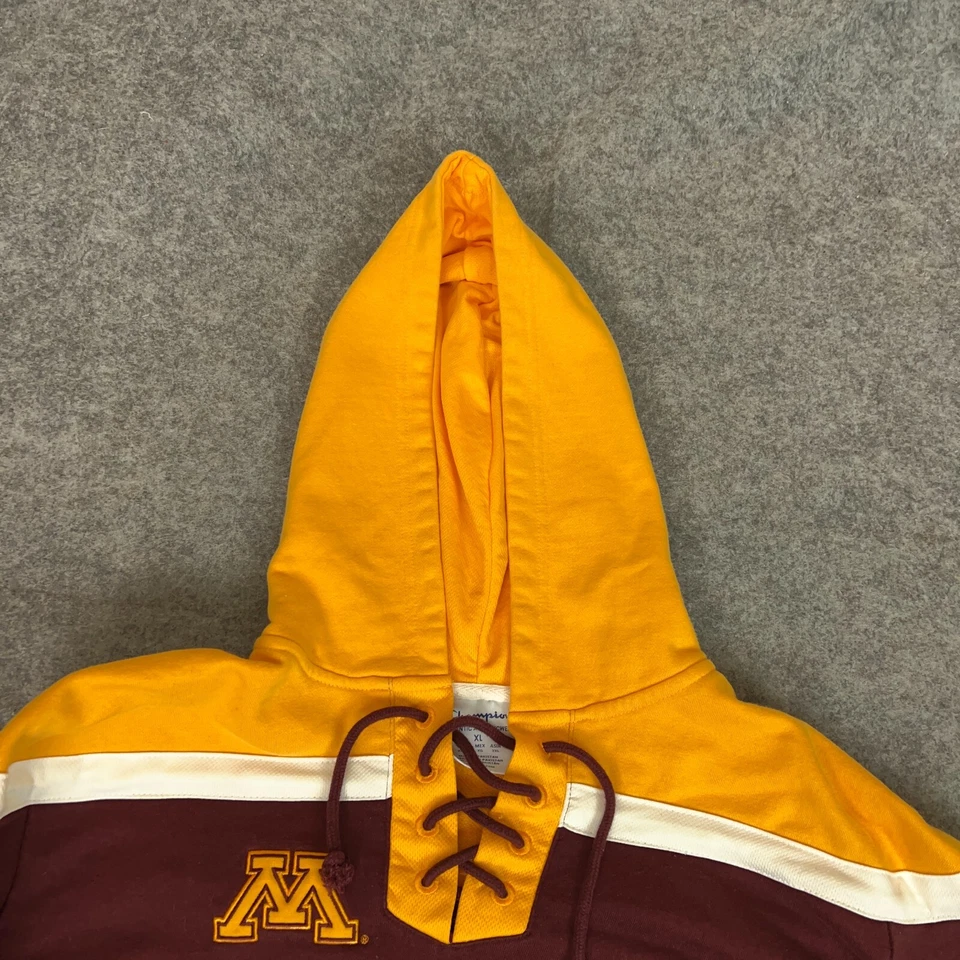 Minnesota Gophers Hombres Sudadera con Capucha Extra Grande Granate Sudadera Campeón Con Cordones Foto 3 de 4