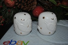 NEW PAPEL FREELANCE SALT & Pepper Shakers Flying Angel Gold Star 3.25"H Ceramic