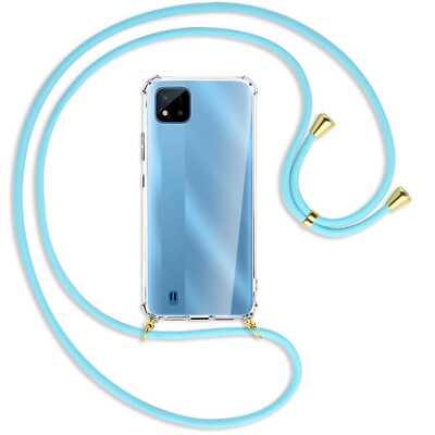 Handykette für Realme C11 2021, C20, C20A himmelblau (G) Hülle mit Band Kordel