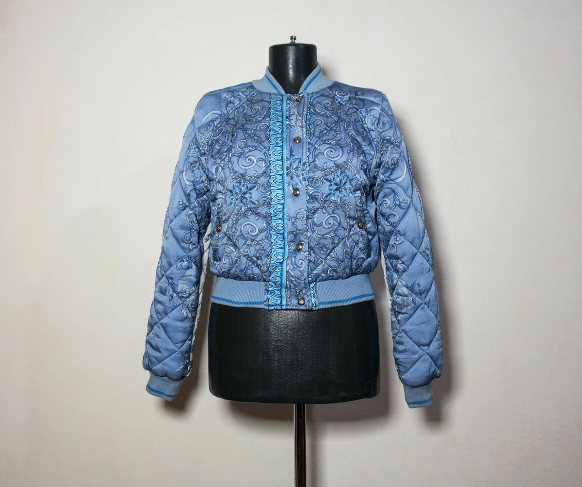 Versace blue bomber jacket top