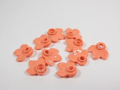 LEGO 10 Coral Pink Plant Plate w/ 3 Leaves Minifig G11