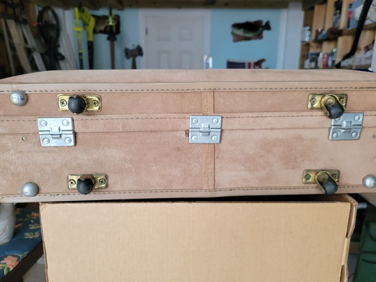 Set of 2 Vintage Hartmann Suede Leather Suitcase Luggage 24" and 21"
