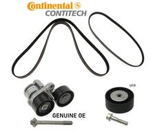 OE Belt Tensioner & OEM Drive Belt Kit + Idler Pulley for BMW X5 3.0 07-10