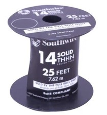 Southwire THHN 14 Solid Cu Black 25 Feet