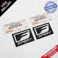 2x F-Sport Black Logo ABS Badge Side Fender Marker Adhesive Nameplate Emblem