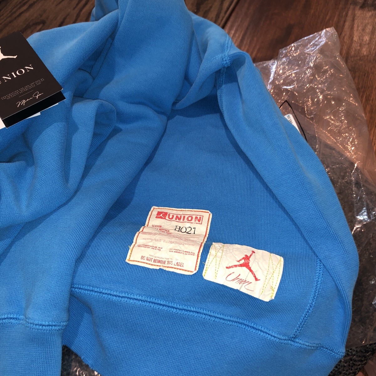 Jordan x Union Fleece Crew Neck Equator Blue Men's Size Jordan x Union Fleece Crew Neck Equator Blue Men's Size