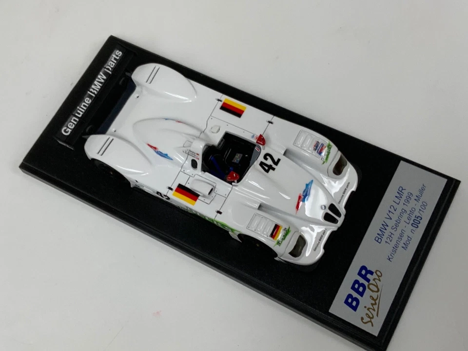 1/43 BBR BMW V12 LM99 1999 12 H de Sebring "Beck's" coche #42 BG168 MG420 Foto 2 de 4