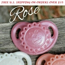 Honeybug VINTAGE MICROpreemie Magnetic Pacifier reborn doll Bitty Baby ROSE PINK