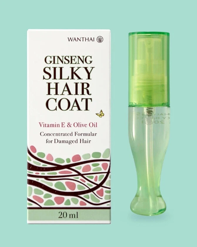 Wanthai Ginseng Silky Hair Coat Vitamin E And Olive Oil For Damaged Hair 20ml.