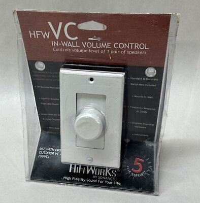 HiFi Works By Sonance HFW VC In-Wall Volume Control High Fidelity Sound Dial