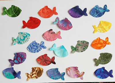 Batik Tropical Fish Stoffpackung Patchworkpaket 100 % Baumwolle 20 Stück (Typ 3)