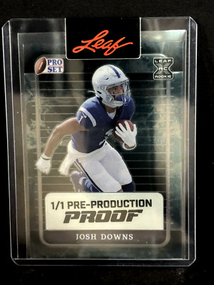 2023 Leaf Pro Set CLEAR Pre-Production Proof JOSH DOWNS Football 1/1
