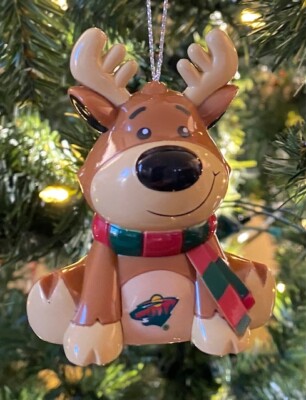 Minnesota Wild Reindeer Christmas Holiday Tree Ornament NEW