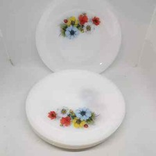 ARCOPAL FRANCE ANEMONI FIORI 6 PIATTI PIANI CM.23 VINTAGE