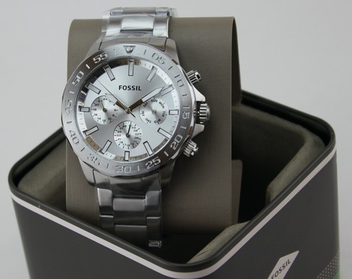 NEW AUTHENTIC FOSSIL BANNON MULTIFUNCTION CHRONOGRAPH SILVER BQ2490 MEN&amp;amp;#039;S WATCH
