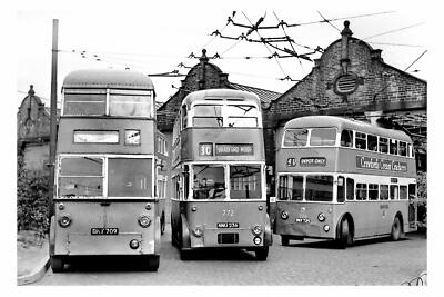 pu0572 - Bradford Trolleybusse 709 , 772 , 724 at Thornbury Dep.- Print 6x4