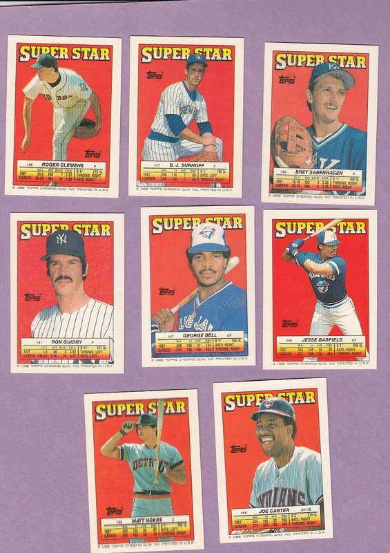 1988 TOPPS MINI SUPER STARS LOT 24 MCGWIRE JOYNER CANSECO RIGHETTI+++  EX/MT/NM
