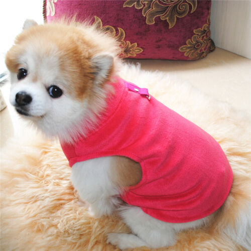 Puppy Dog Clothes Fleece T Shirt For Small Dogs Chihuahua Pet Vest Warm Winter - Picture 3 of 46