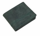 StarHide Rustic Green Genuine Leather Wallet, RFID Blocking Billfold Wallet