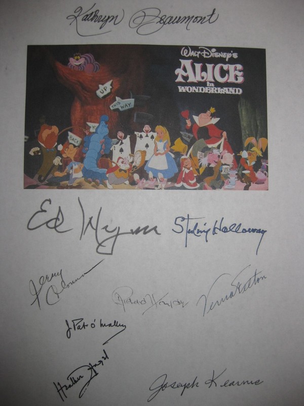 Alice in Wonderland Signed Classic Film Script 1951 X9 Kathryn Beaumont reprint