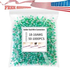 1000-50x Solder Seal Sleeve Heat Shrink Wire Terminal Connector Green18-16AWG