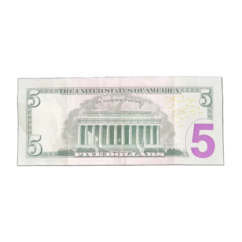 5 dollar bill star note 2021 QB00331949* March 31, 1949 Birthday - Image 3 of 4
