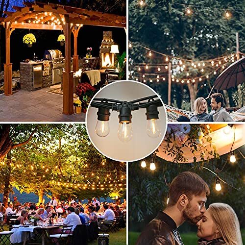 Shatterproof & Waterproof S14 LED String Light Bulbs Replacement,CRI 90, Warm 