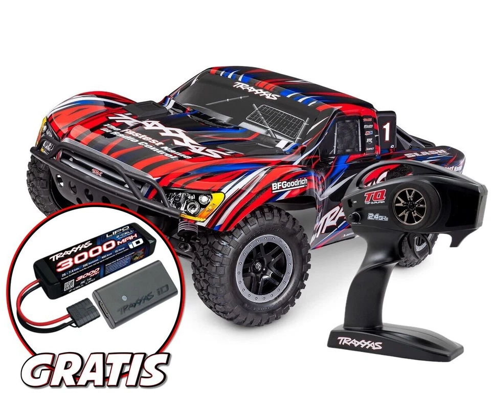 Traxxas Slash HD 2WD BL-2S Brushless rot mit gratis 3000mAh Lipo Akku und USB-C