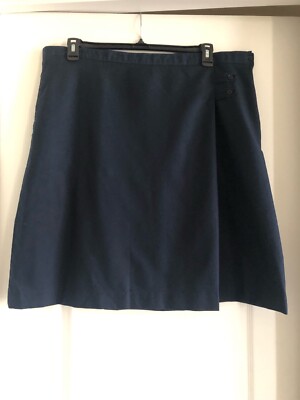 Lands End Navy Uniform Skirt Womens Size 18W A-Line Knee Length