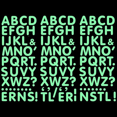   26 - 90 Leuchtbuchstaben A-Z Leuchtsterne nachleuchtend weiße dt. HP-Folie  SK