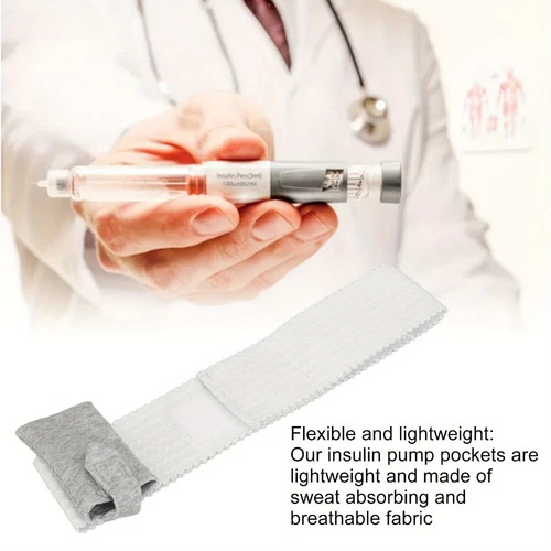 Brazalete Cinturón Bomba Insulina con Bolsillo para Suministros Diabéticos Transpirable - Imagen 8 de 21