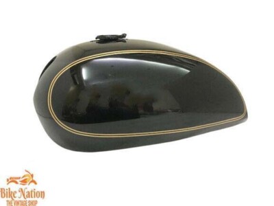 FIT FOR NORTON COMMANDO INTERSTATE BLACK PAINTED STEEL GAS FUEL PETROL TANK