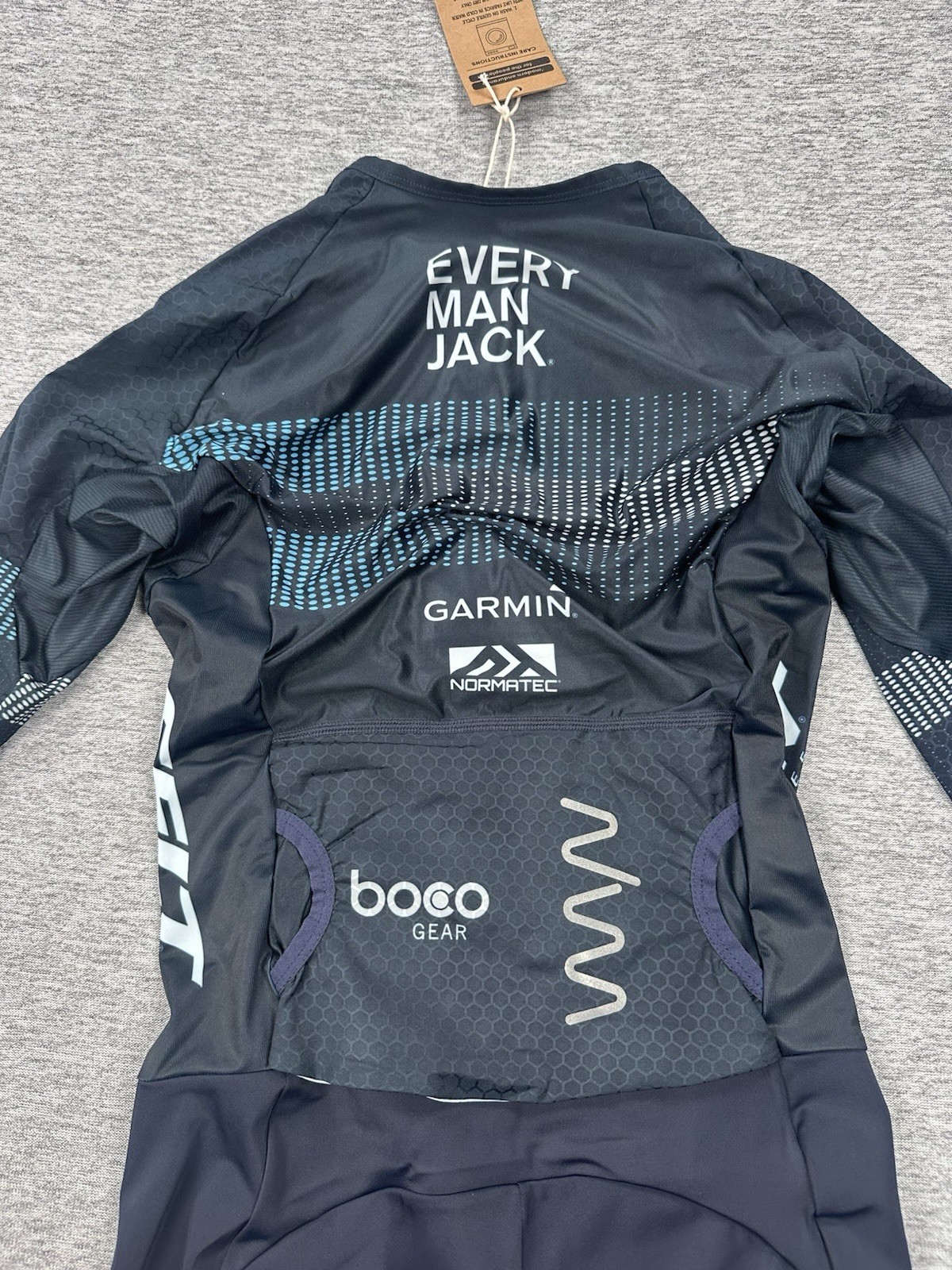 WYN Republic Triathlon Suit Mens Small Blue EMJ Velocity+ Sponsor Logos NEW