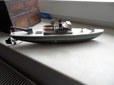 arnold - blaszana zabawka statek towarowy z mechanizmem i kluczem