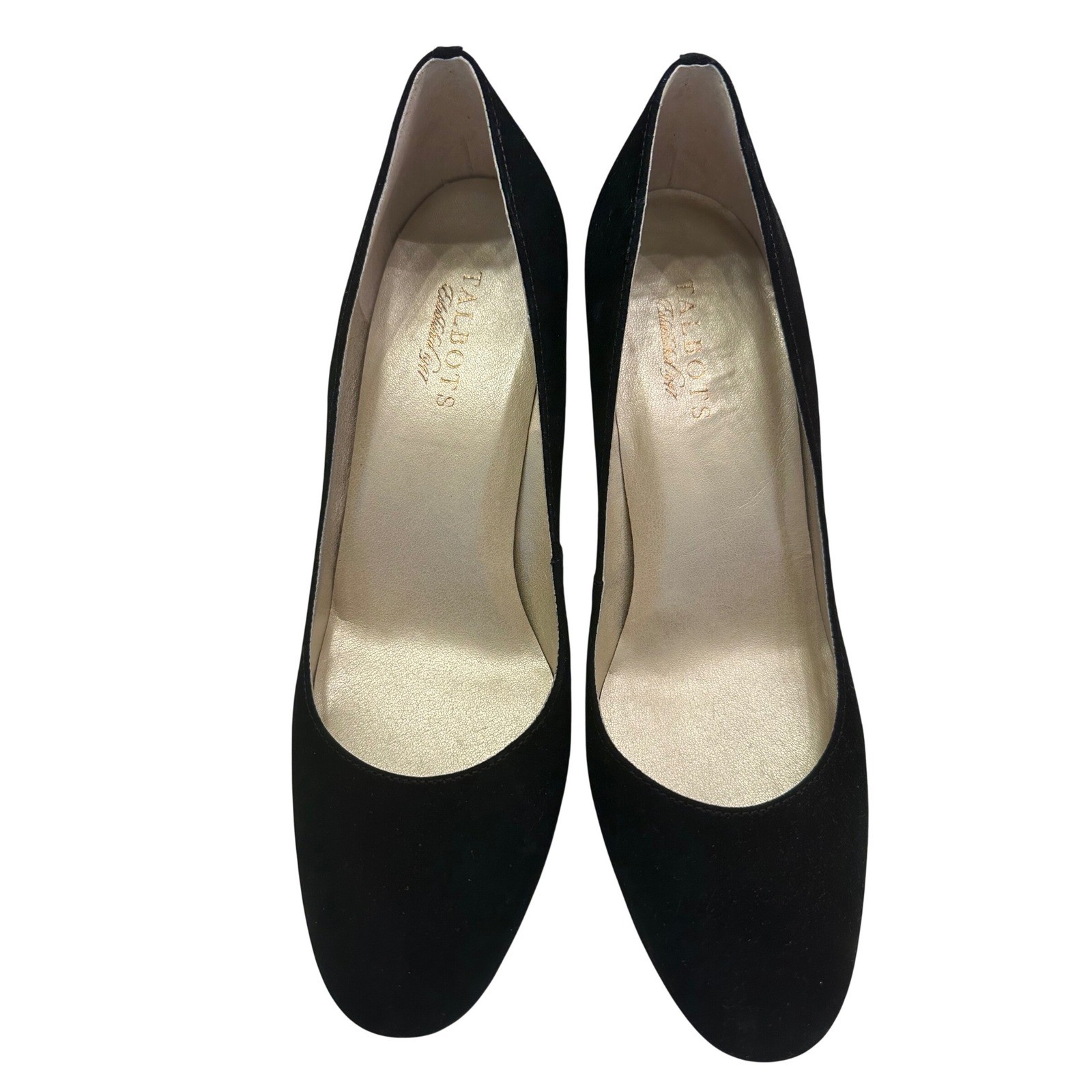 Talbots Lars2 Black Suede Round Toe Pumps Heels Womens 8.5 M Classic