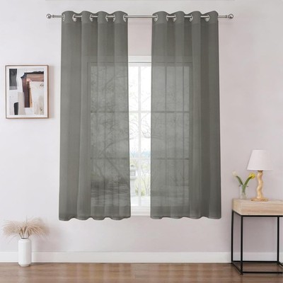 Transparente Gardinen 2er Set für Schlafzimmer & Wohnzimmer - Moderner Ösenvo...