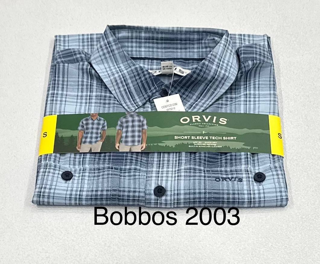 Orvis Men’s Short Sleeve Woven Tech Shirt, Blue, Size S