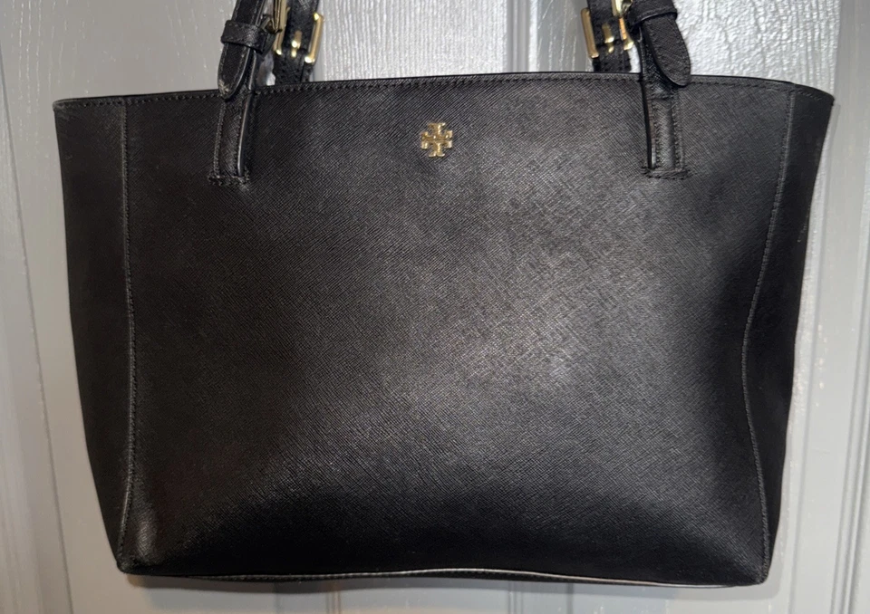 "Cartera de viaje TORI BURCH CUERO NEGRO triple compartimento 14""x12""" Foto 4 de 4