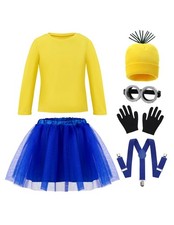 Halloween Child Girl Cute Yellow Shirt Tutu Outfit Kids Costume Accessories