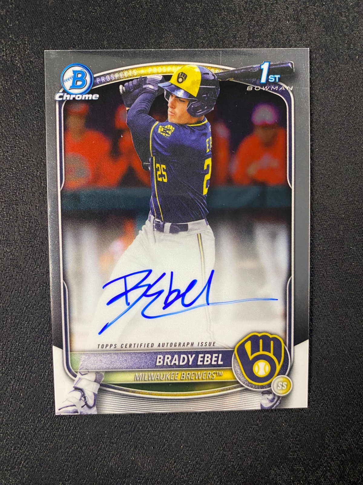 2025 Bowman Draft Brady Ebel Chrome Auto 1st Prospect #CPA-BE Brewers e467