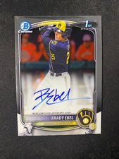 2025 Bowman Draft Brady Ebel Chrome Auto 1st Prospect #CPA-BE Brewers e467