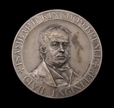1928 LONDON SCHOOL OF ECONOMICS ISAMBARD BRUNEL 51mm SILVER MEDAL - BY ELKINGTON