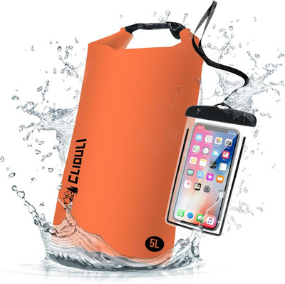 5L Waterproof Dry Bag Backpack Roll Top Kayaking Floating Waterproof Bag Orange