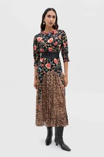 RIXO Meg Dress Mila Butterfly Mix Black
