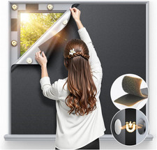 Magnetic Blackout Window Cover 40" x 58" Portable Blackout Curtains for Bedroom,